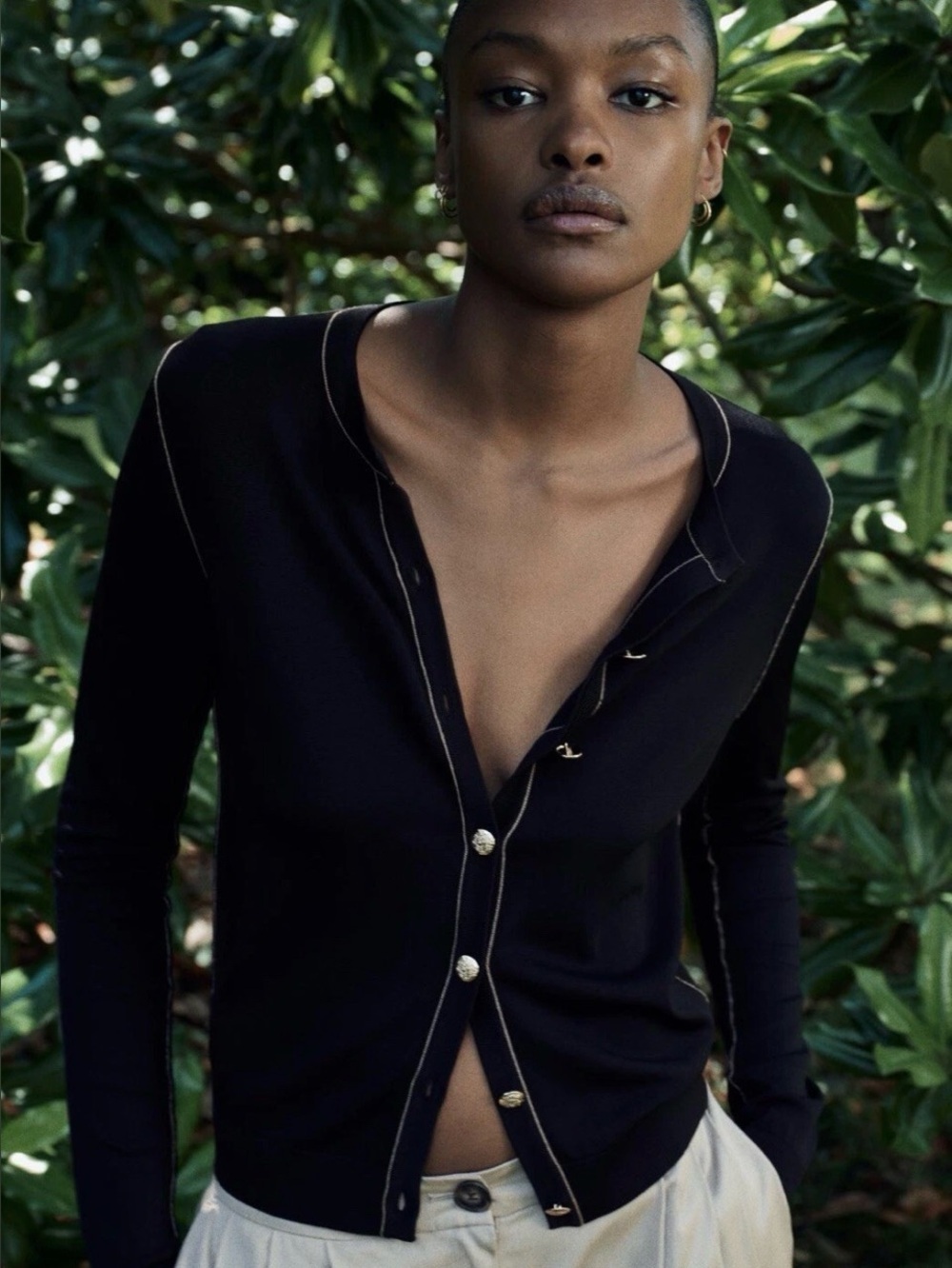 Zara Gold embellished black cardigan size Medium
